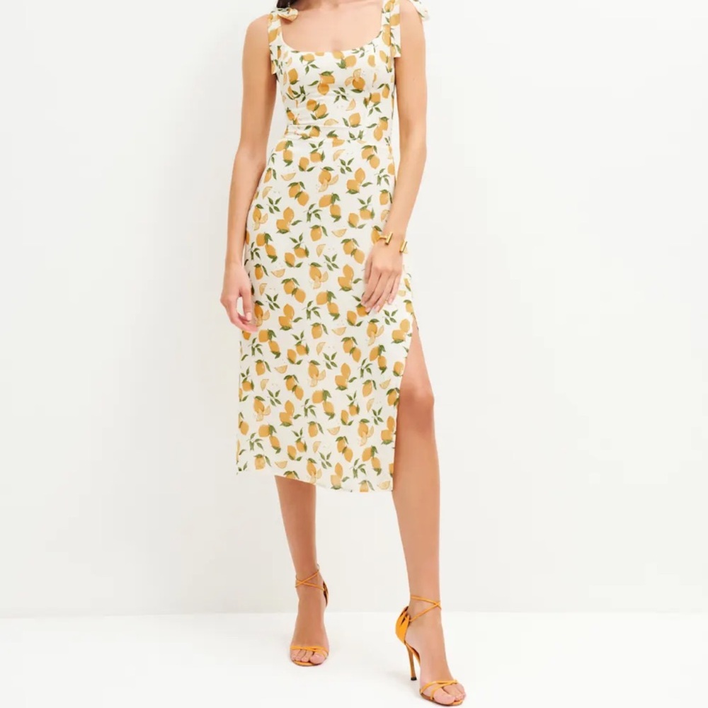 Reformation Besse Dress Lemonade - Size 10